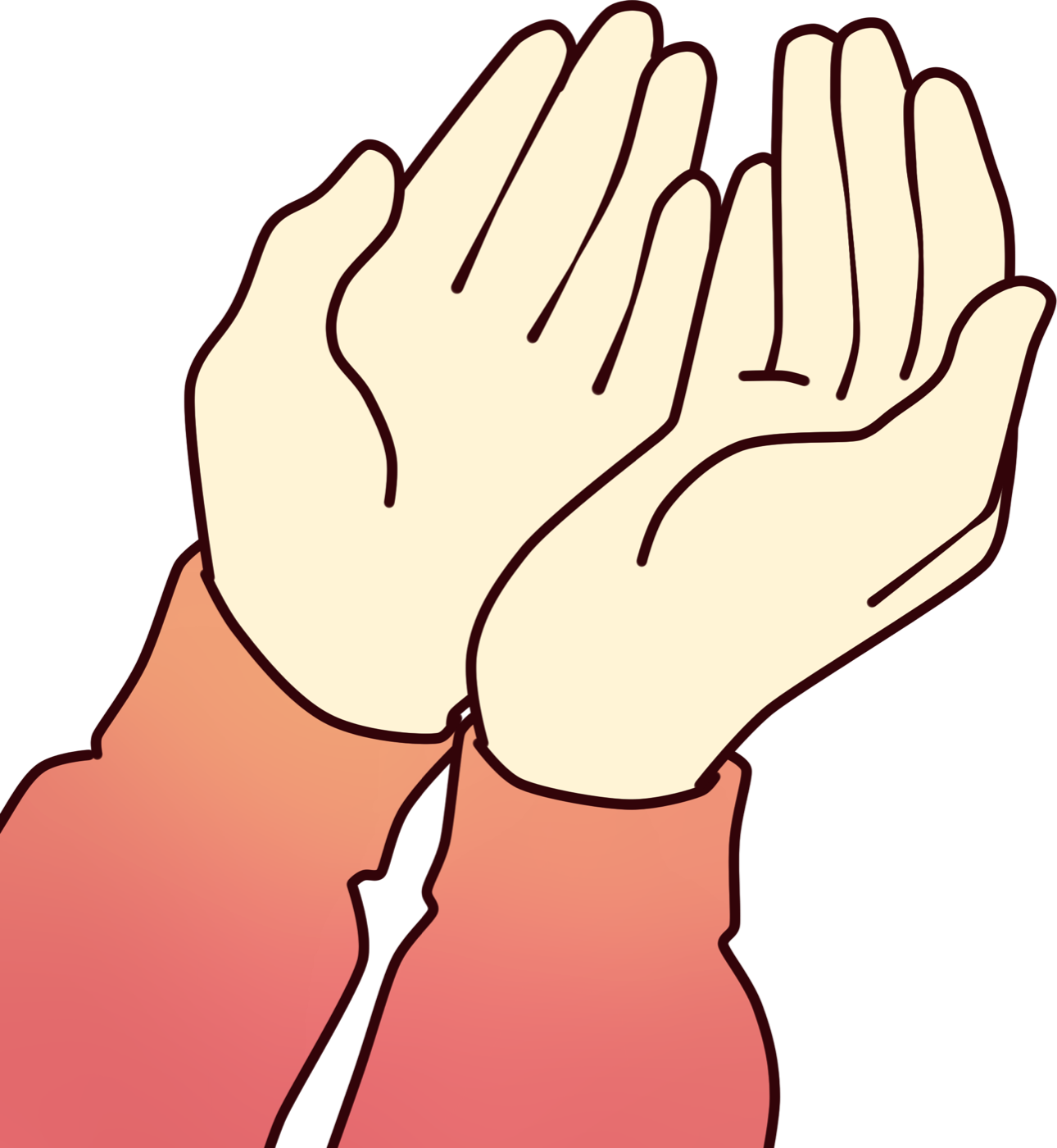 Open hands raised in dua
